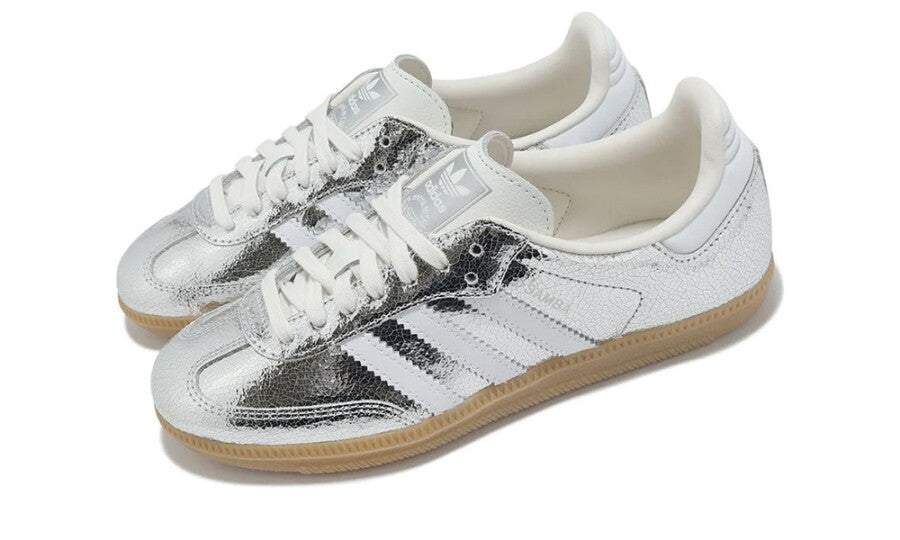 Adidas Samba OG Silver Metallic Cracked Leather (Women's) Pre Order Bulk-3