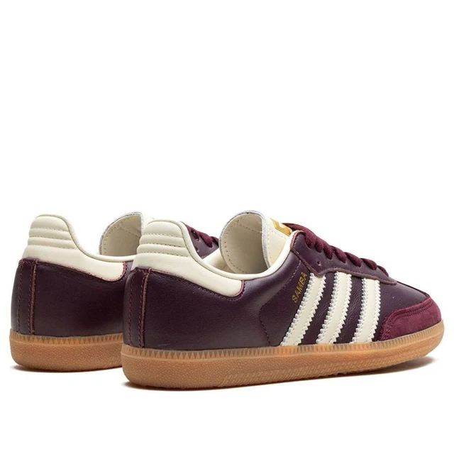 Adidas Samba OG Maroon Gold Metallic (Women's)-2