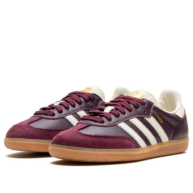 Adidas Samba OG Maroon Gold Metallic (Women's)-3