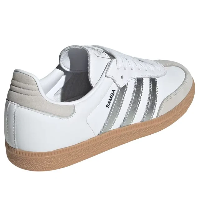Adidas Samba OG White Silver Metallic Grey (Women's)-3