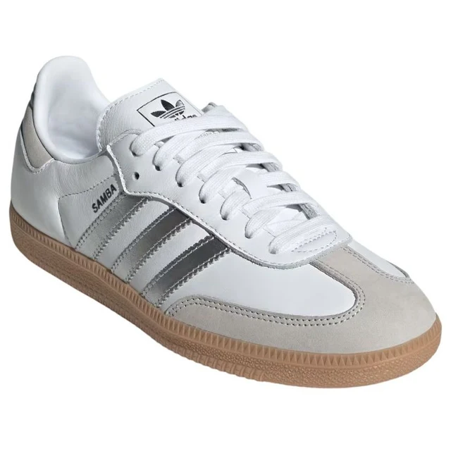 Adidas Samba OG White Silver Metallic Grey (Women's)-5