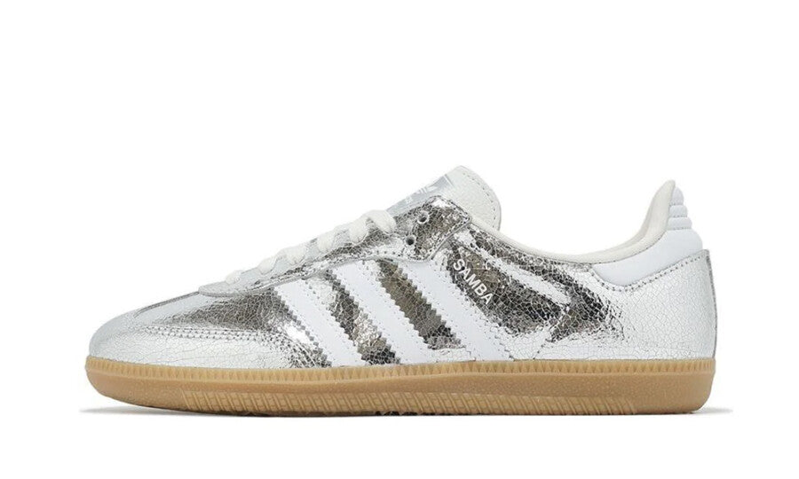 Adidas Samba OG Silver Metallic Cracked Leather (Women's) Pre Order Bulk-1